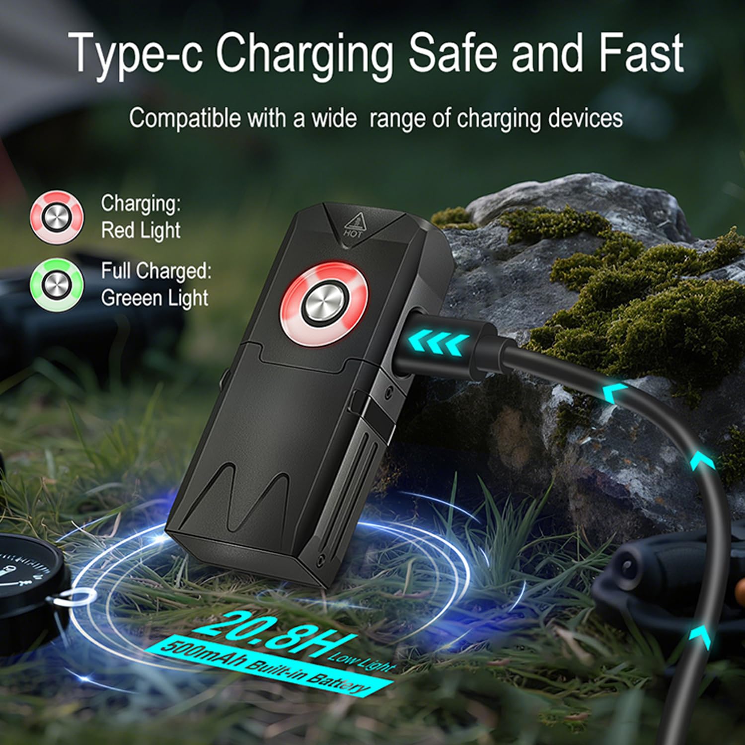 FandyFire 650 High Lumen Clip-on Light EDC Keychain Flashlight,Rechargeable Mini Flashlight with RGB Light, IP66 Waterproof,Portable Clip & Tail Magnet for Emergency Gear(EV25)