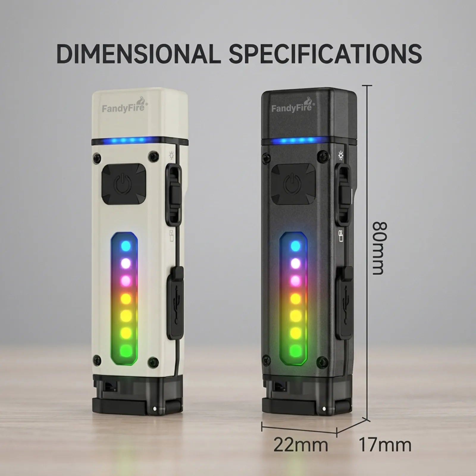 FandyFire® M21 Mini EDC Flashlight w/ RGB & Emergency Ignition