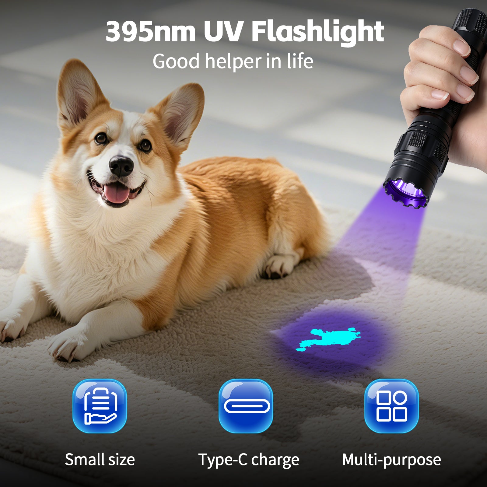 S1 395nm Professional UV Flashlight