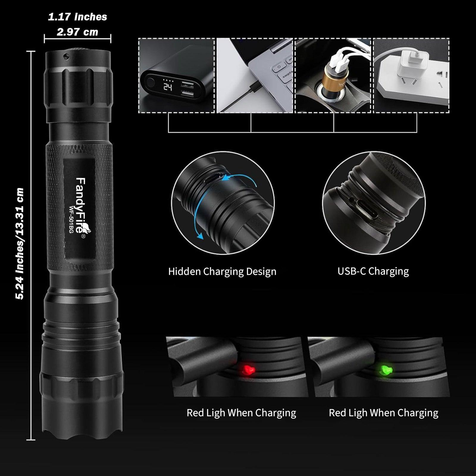 FandyFire WF-501BG Green Hunting Flashlight - FandyFire