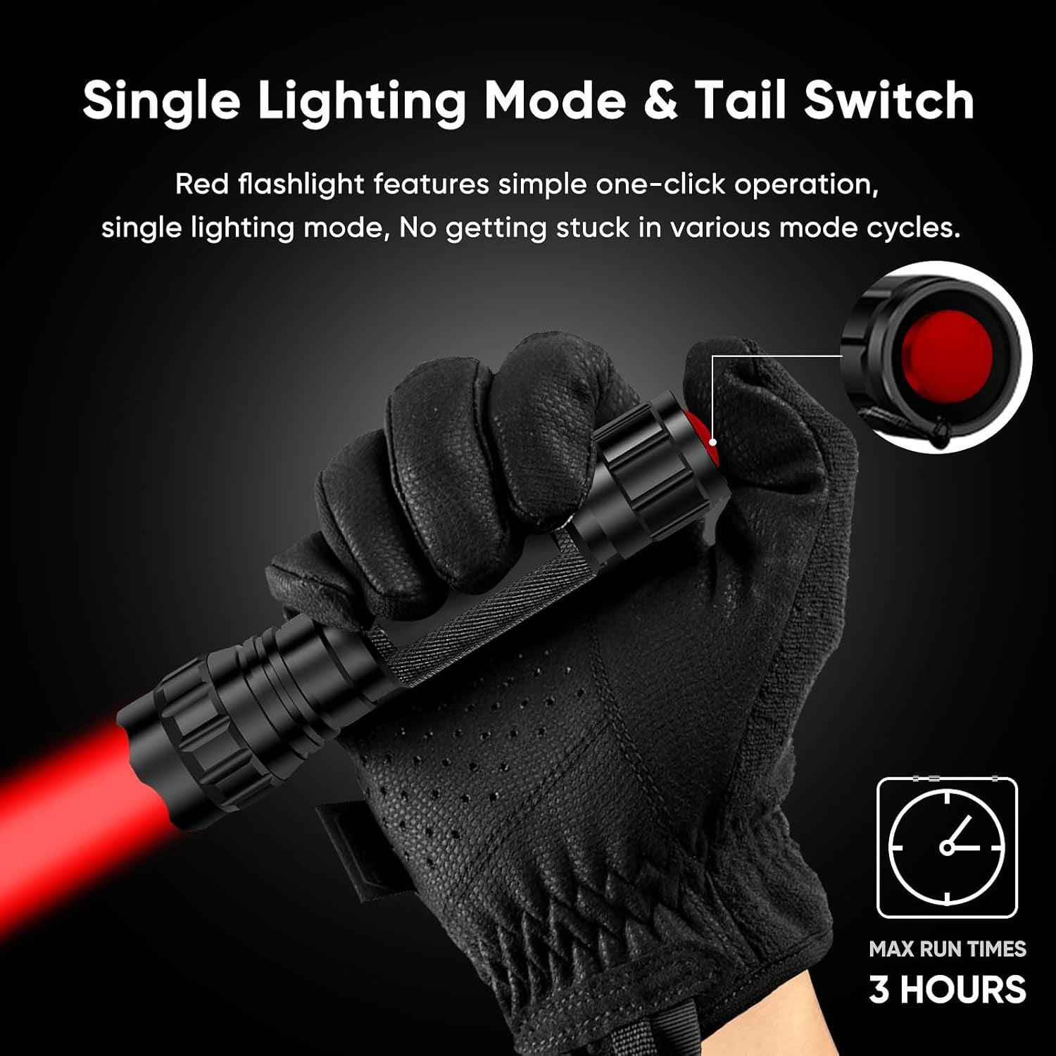 FandyFire WF-501BR Zoom Red LED Rechargeable Flashlight - FandyFire