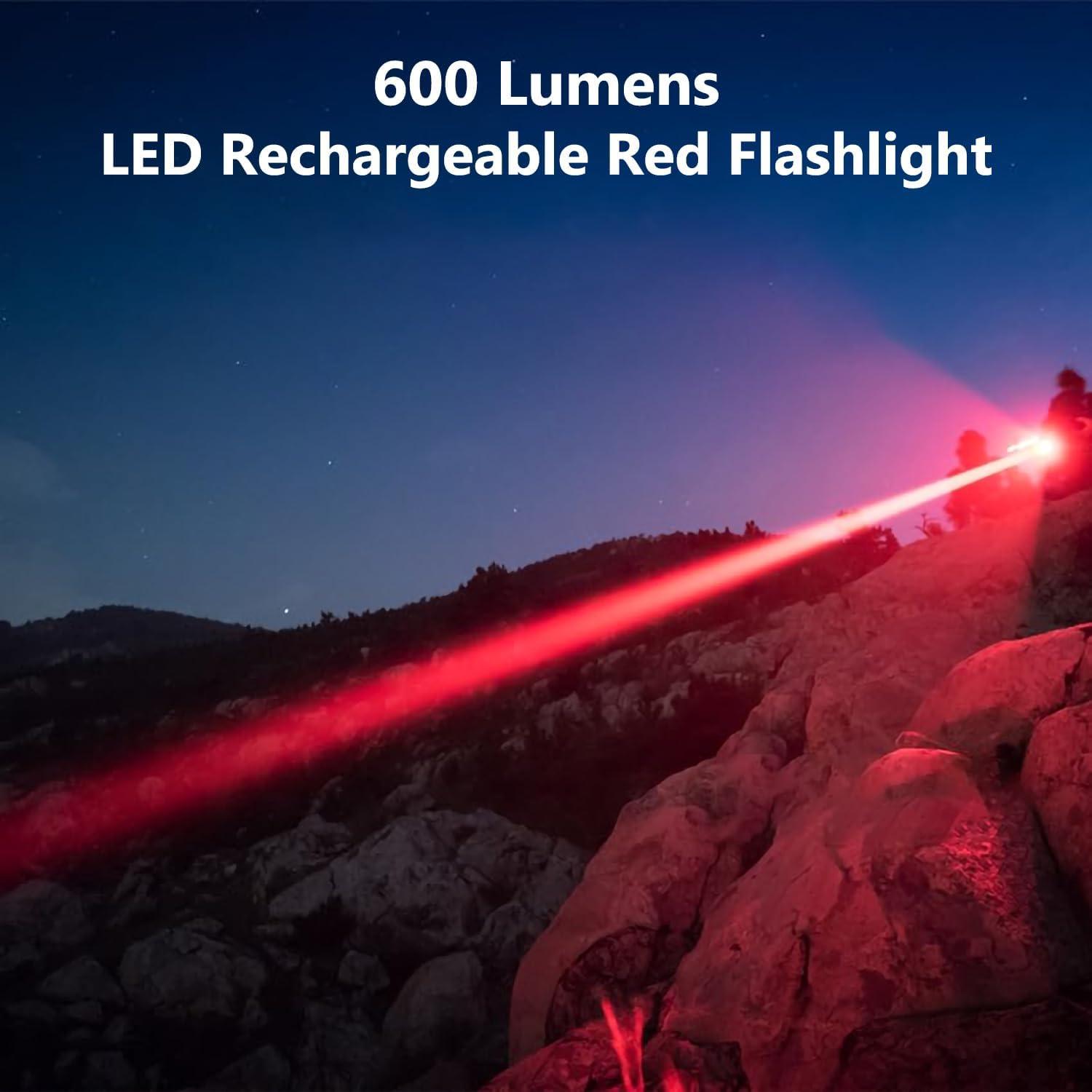 FandyFire WF-501BR Zoom Red LED Rechargeable Flashlight - FandyFire