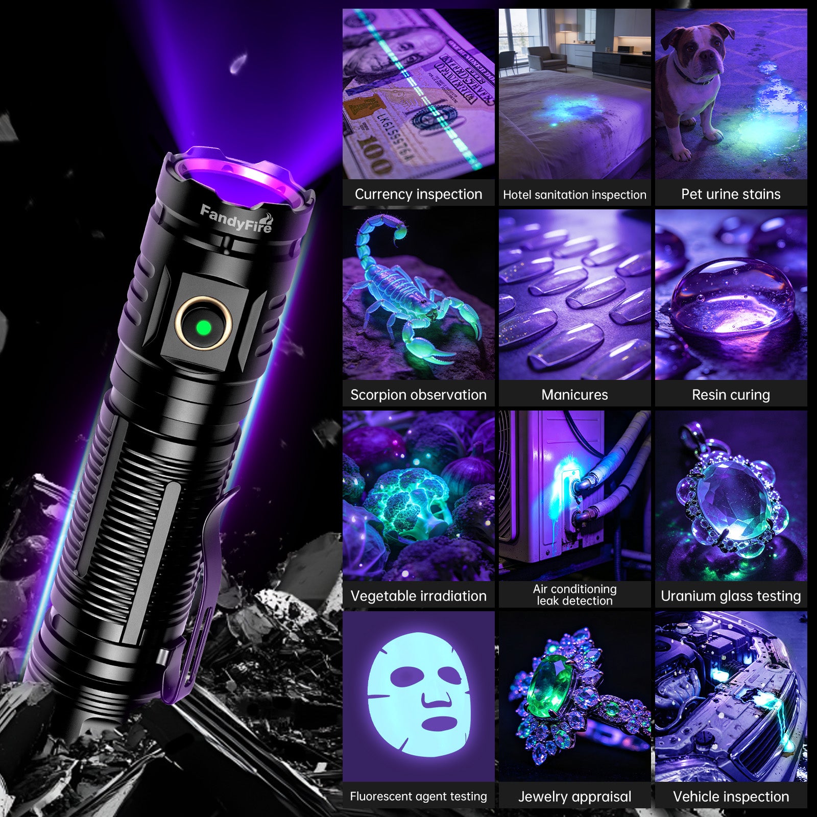 X7 365nm UV Flashlight