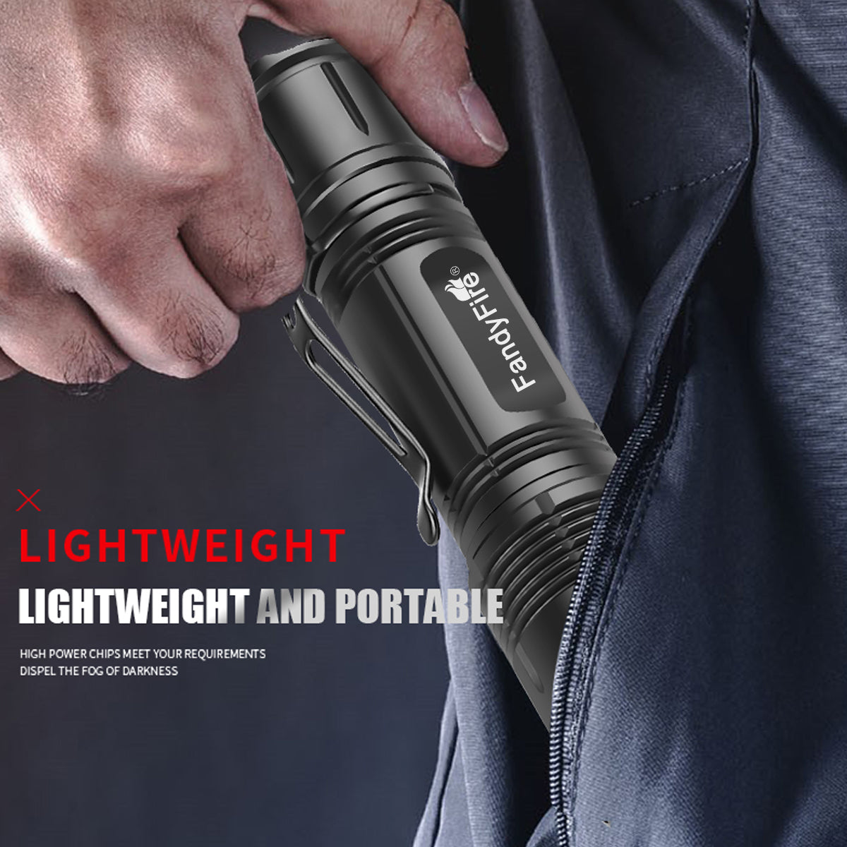 FandyFire Rechargeable Super Bright Tactical Torch, 1200 Lumens XHP50 LED Mini Torch, 4 Modes