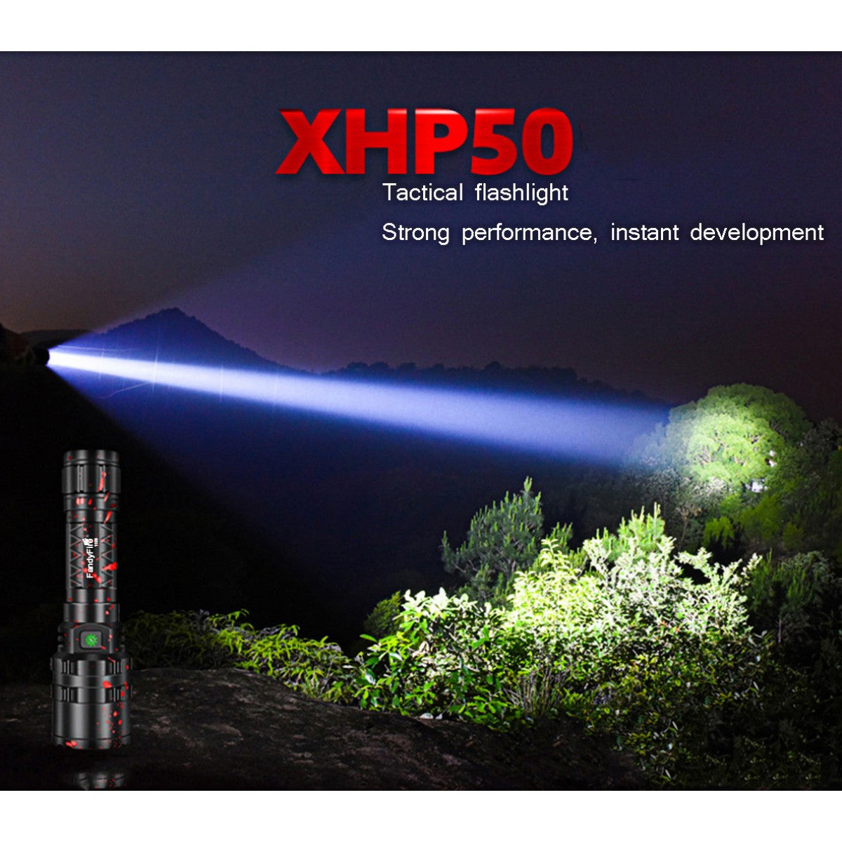 FandyFire XHP-50 Rechargeable LED Torch, 2000 Lumens