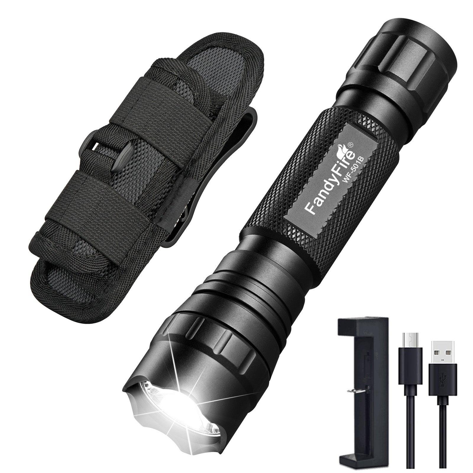 FandyFire WF-501B Tactical Flashlight With Holster - 1000LM - FandyFire