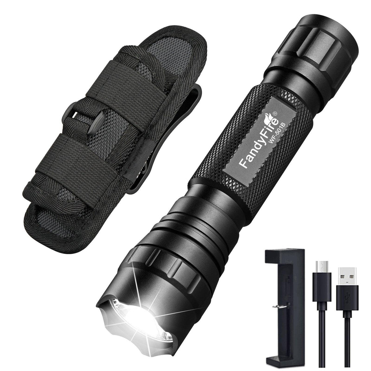 FandyFire WF-501B Tactical Flashlight With Holster