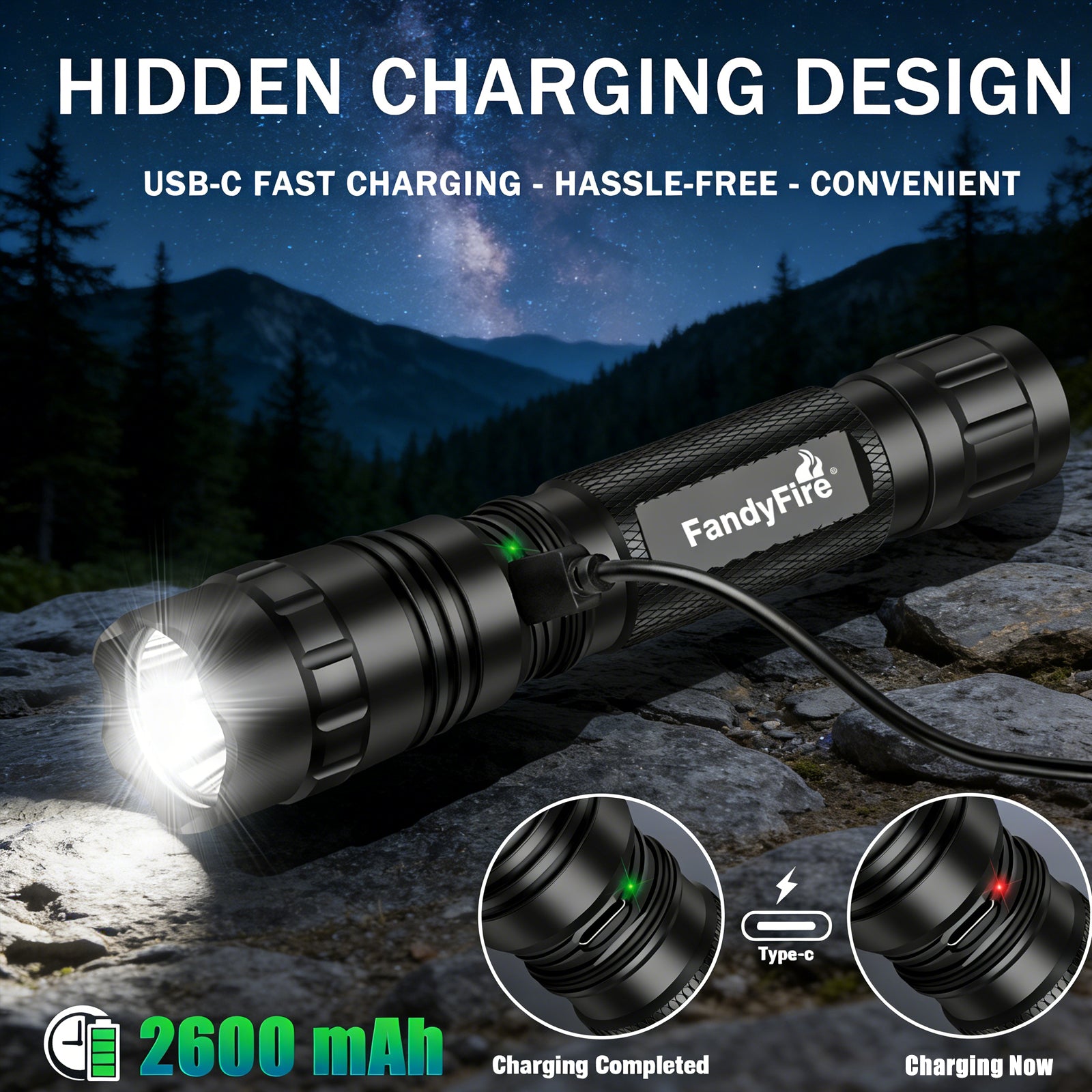 WF-501BX Tactical Rechargeable Flashlight & Holster