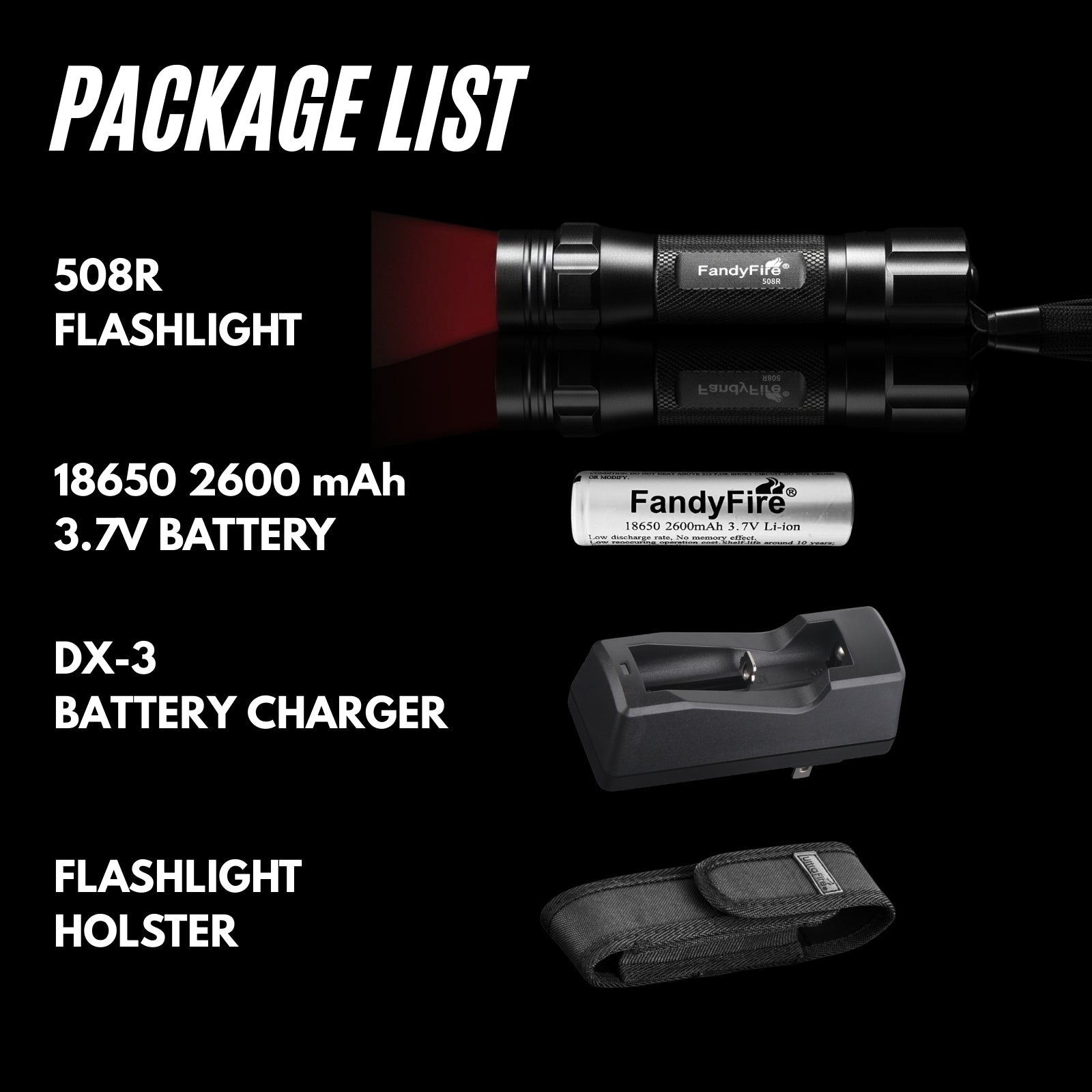 508R Red Light Flashlight