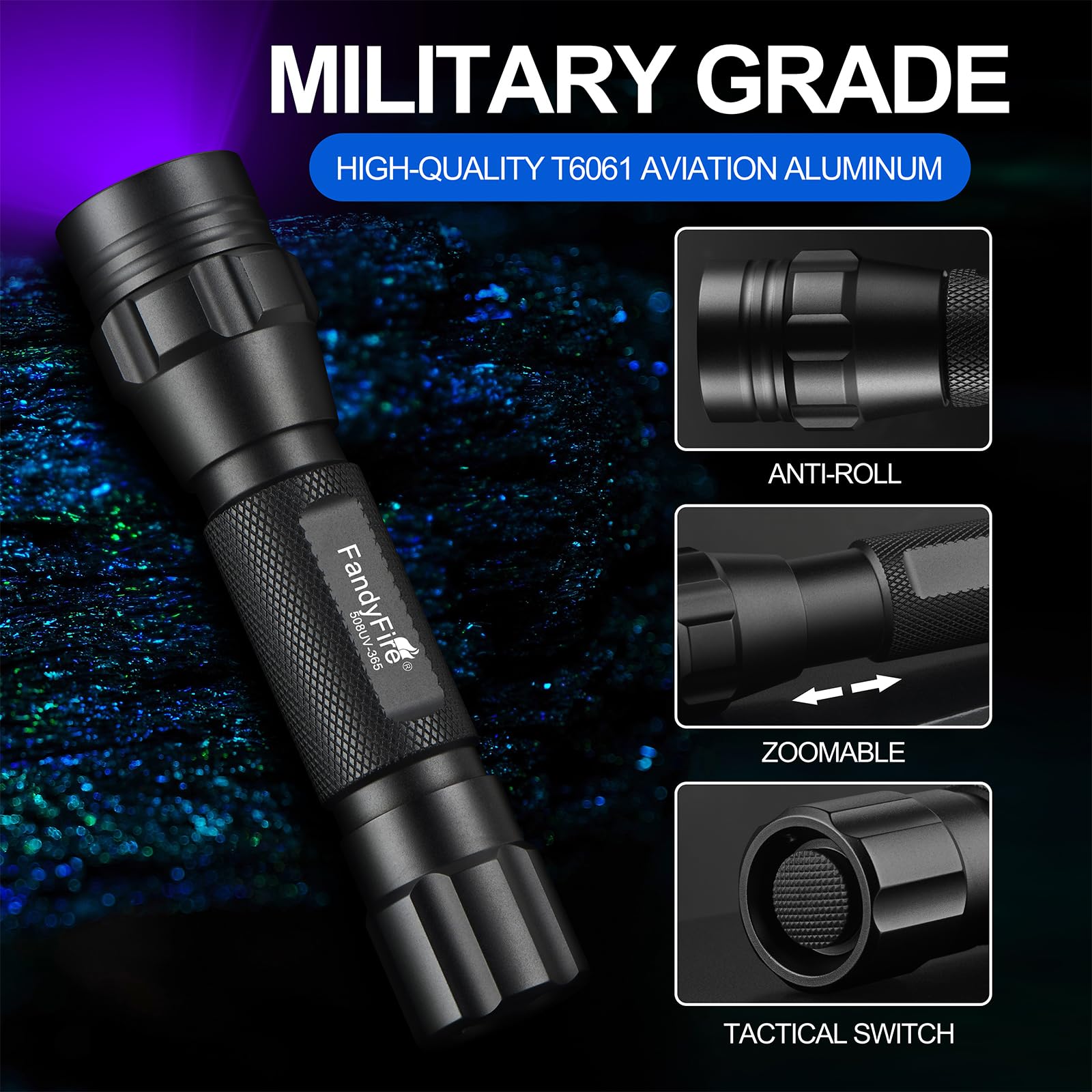 FandyFire 508UV Flashlight 365nm