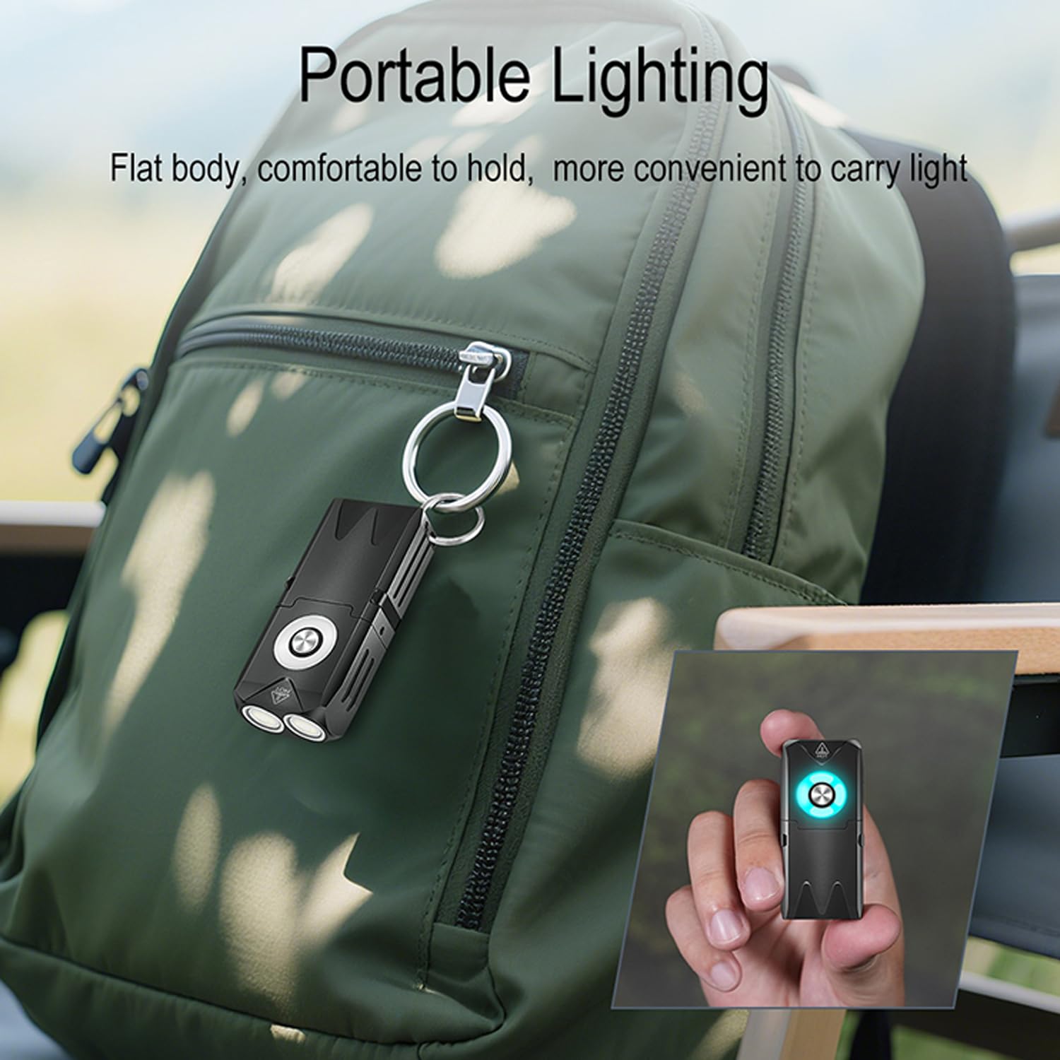 FandyFire 650 High Lumen Clip-on Light EDC Keychain Flashlight,Rechargeable Mini Flashlight with RGB Light, IP66 Waterproof,Portable Clip & Tail Magnet for Emergency Gear(EV25)