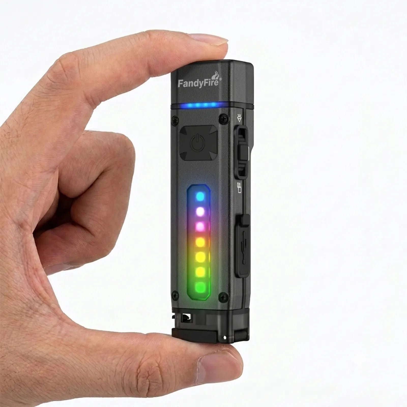 FandyFire® M21 Mini EDC Flashlight w/ RGB & Emergency Ignition
