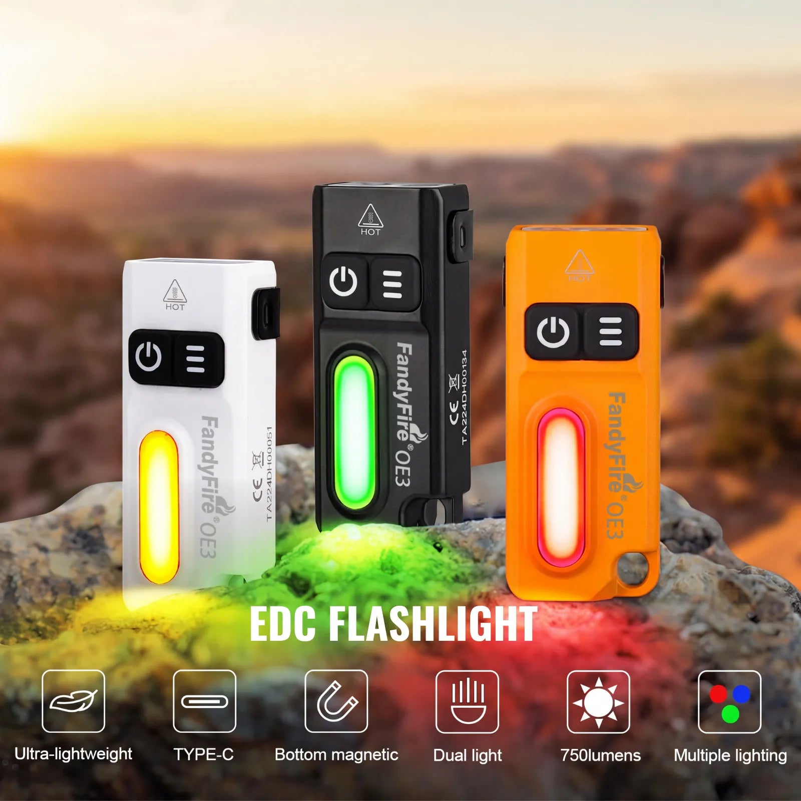 FandyFire® OE3 EDC Mini-Taschenlampe