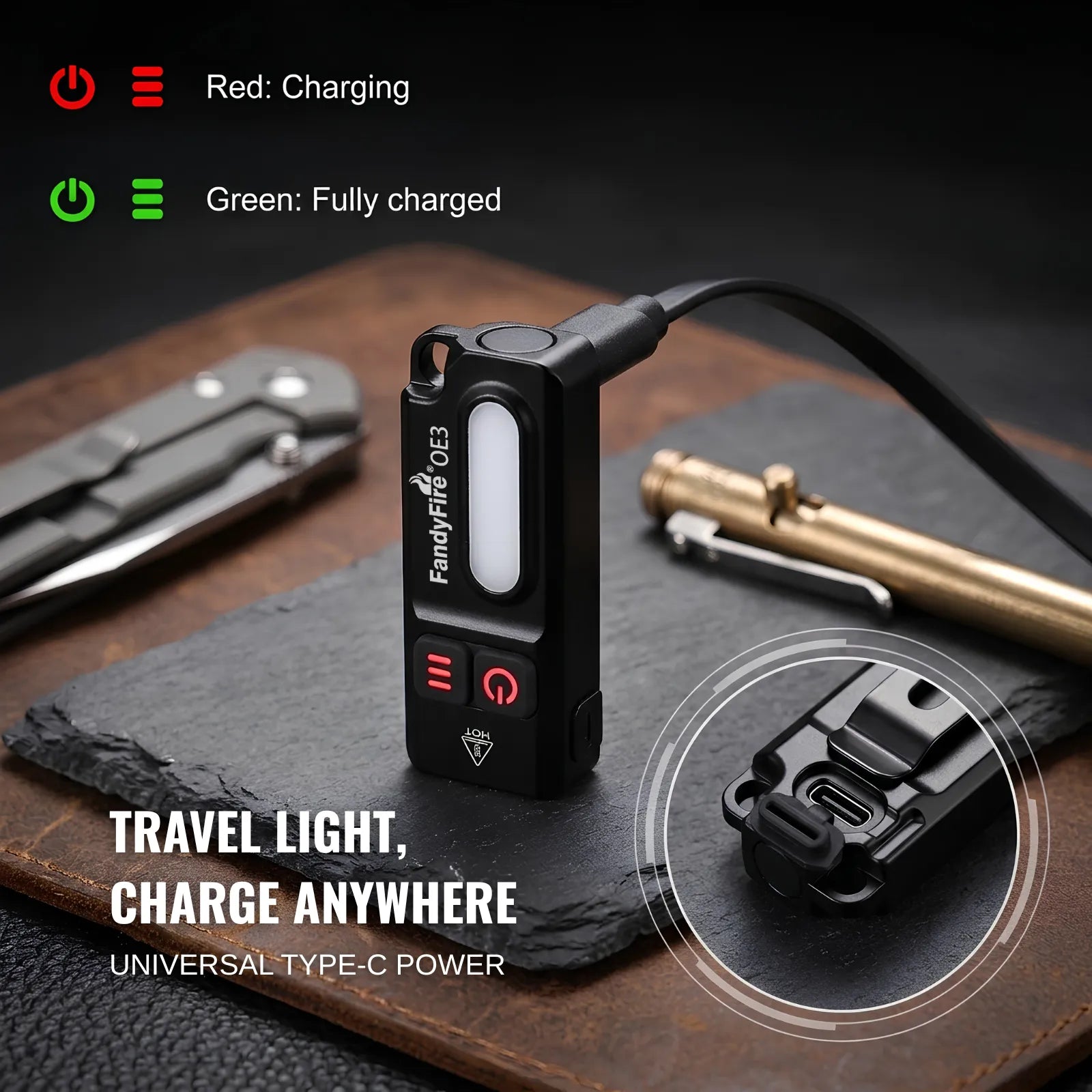 FandyFire® OE3 EDC Mini-Taschenlampe
