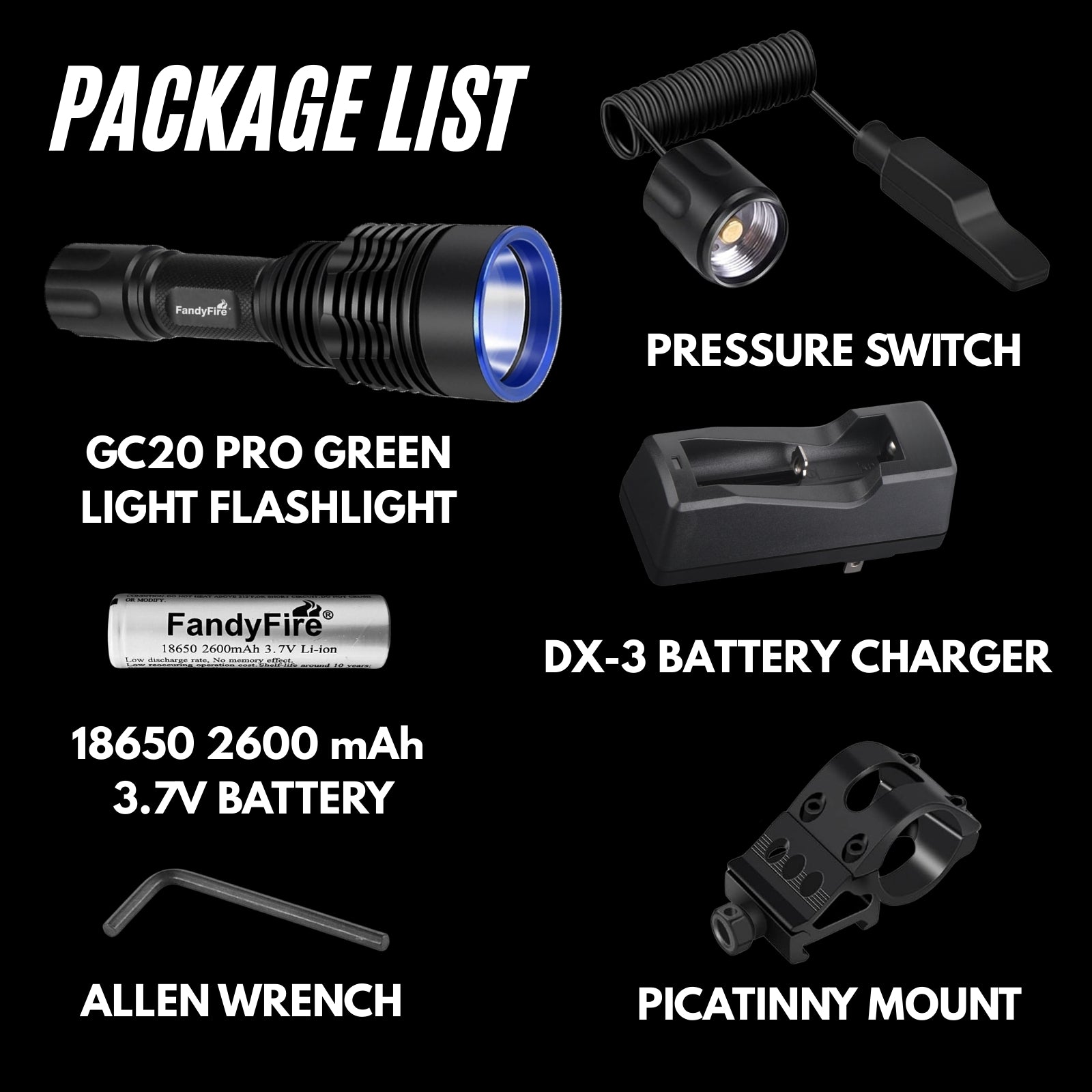 GC20 Pro Green Light Flashlight