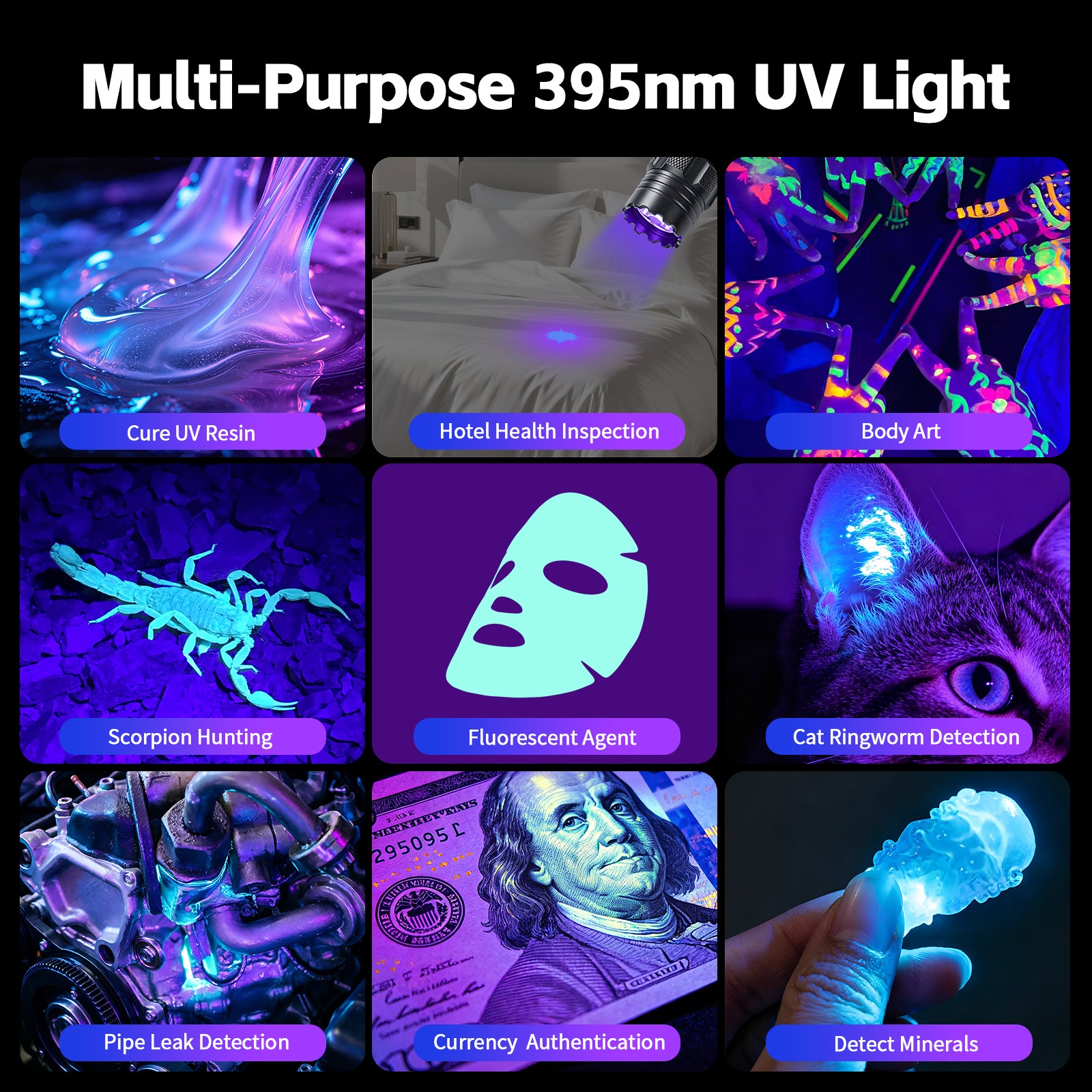 S1 395nm Professional UV Flashlight