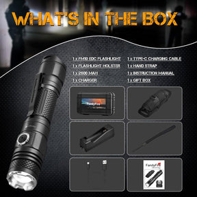 FandyFire M10 1200 Lumen Tactical Flashlight, 984ft Range, Waterproof